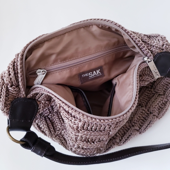 The Sak Elliott Lucca Brown Knit Shoulder Bag - Picture 12 of 16